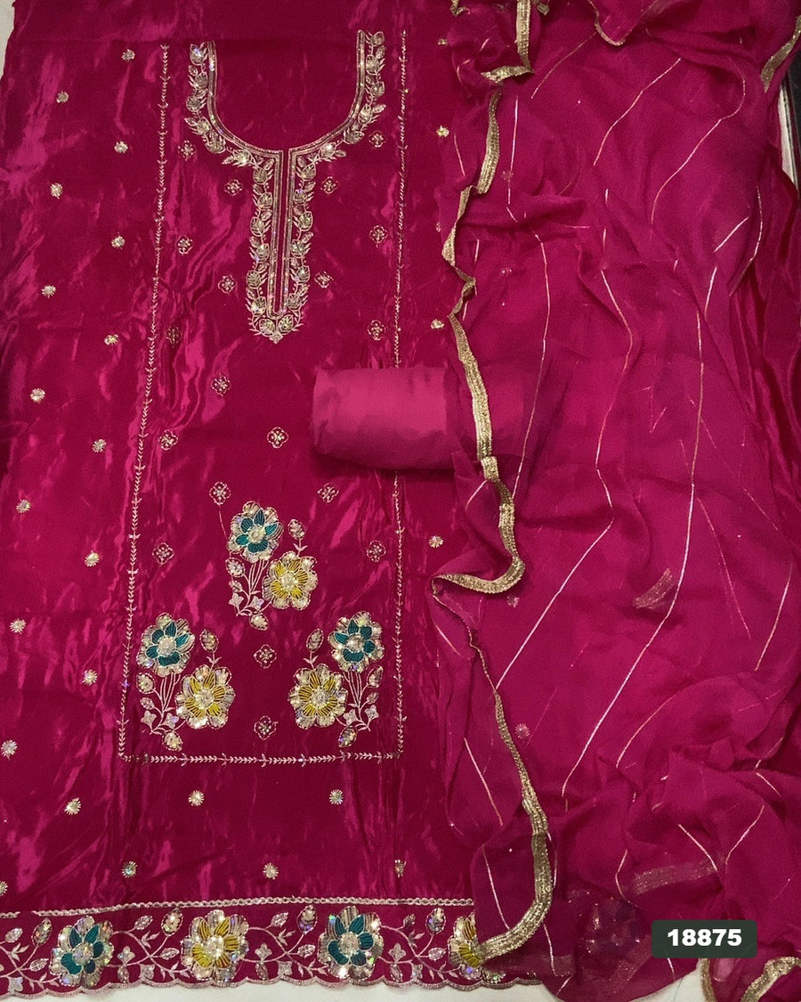 Silk Embroidery Suit Set