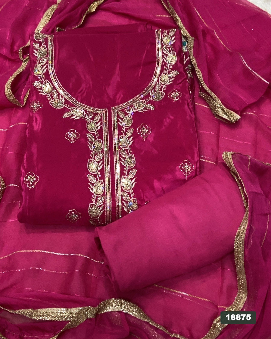 Silk Embroidery Suit Set