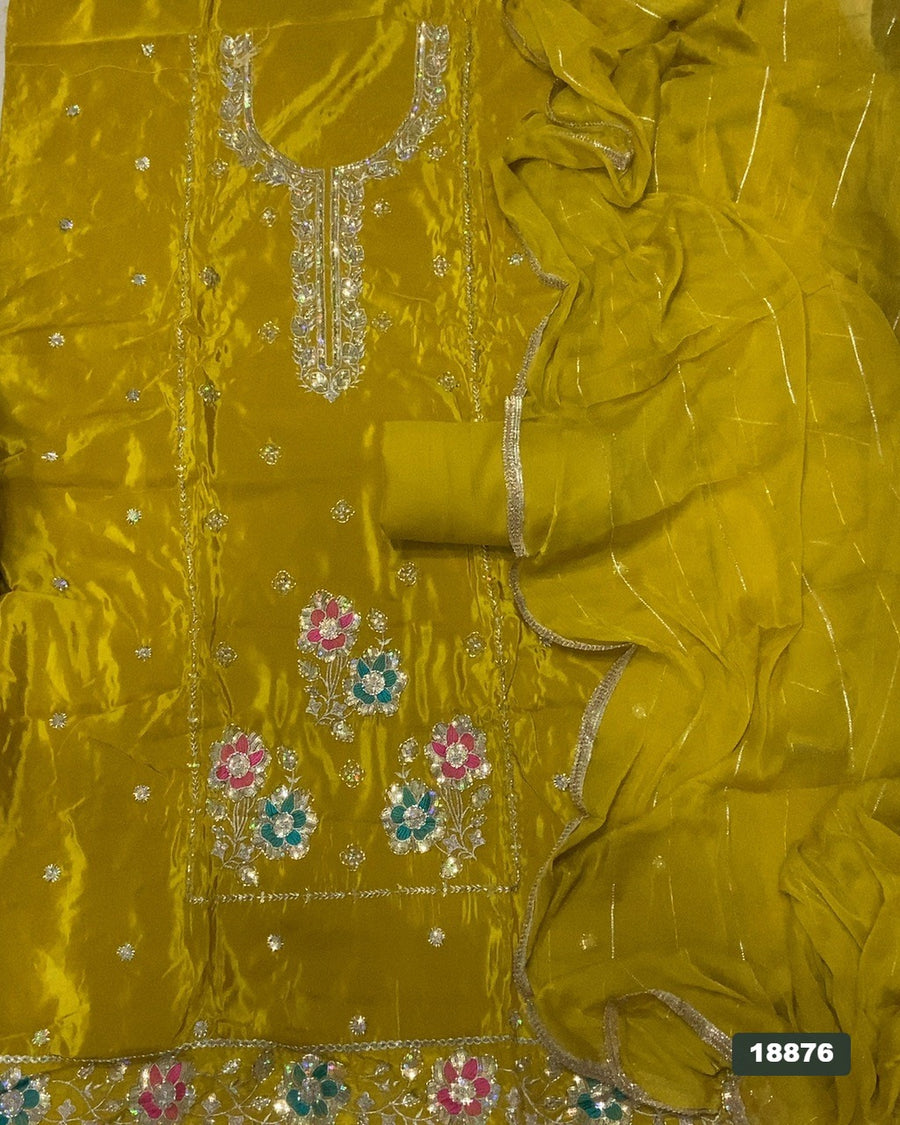 Silk Embroidery Suit Set
