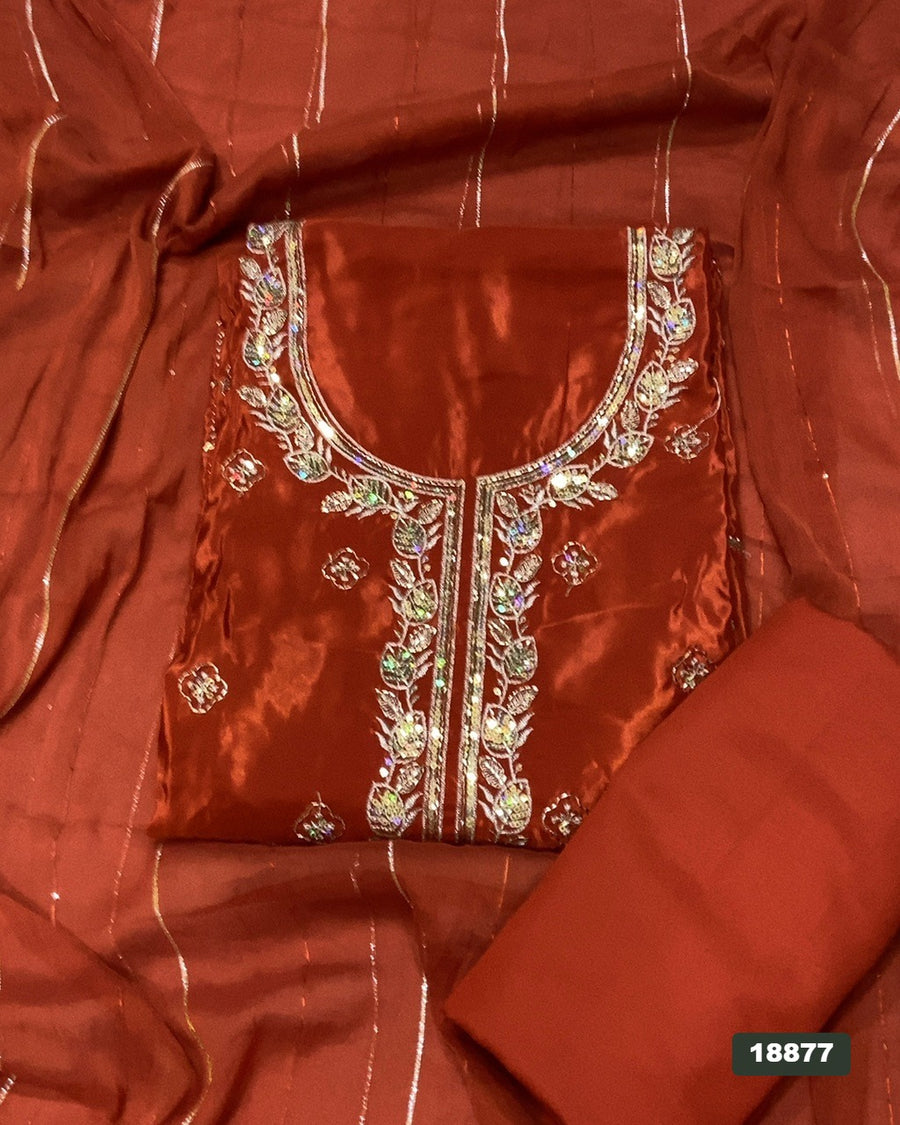 Silk Embroidery Suit Set