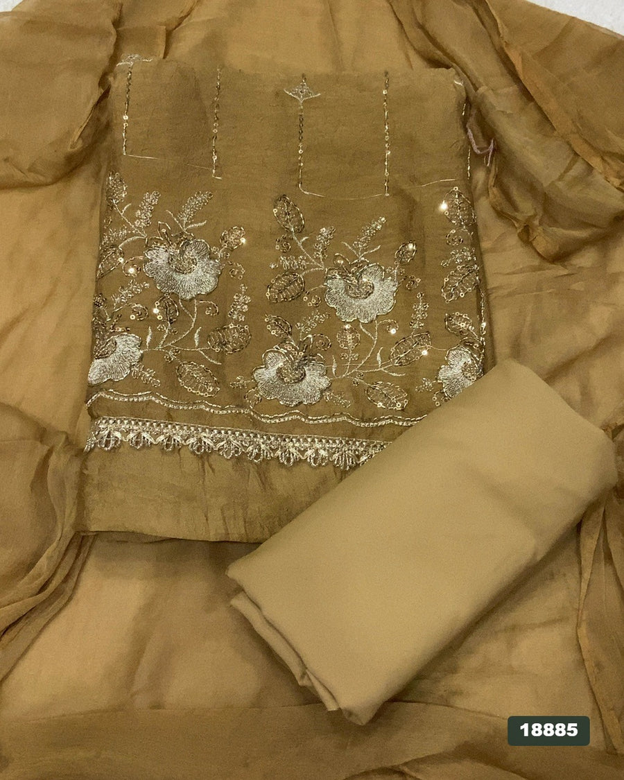 Crush Silk Embroidery Suit Set
