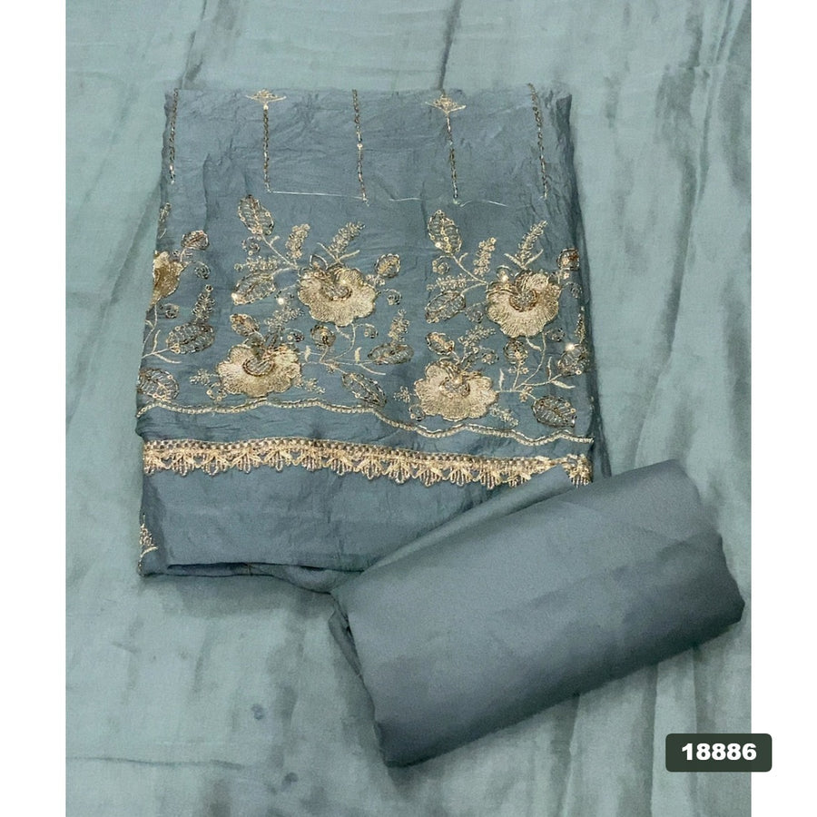 Crush Silk Embroidery Suit Set