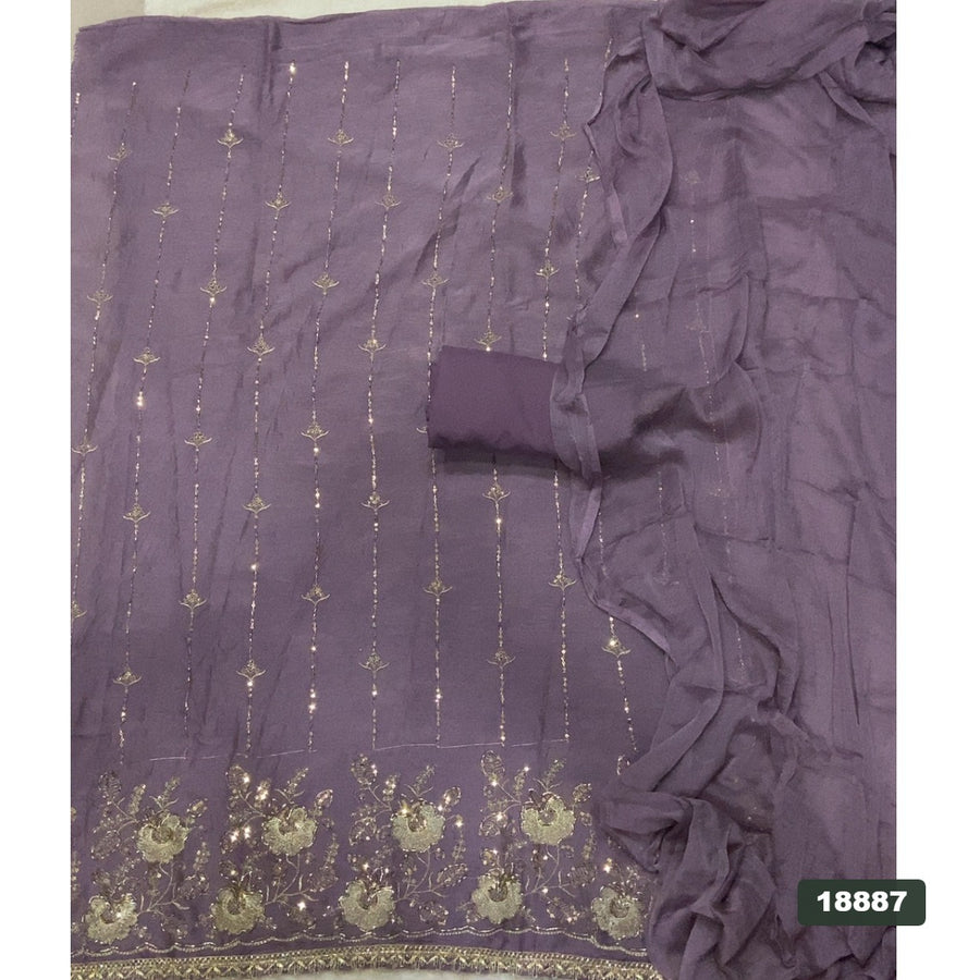 Crush Silk Embroidery Suit Set