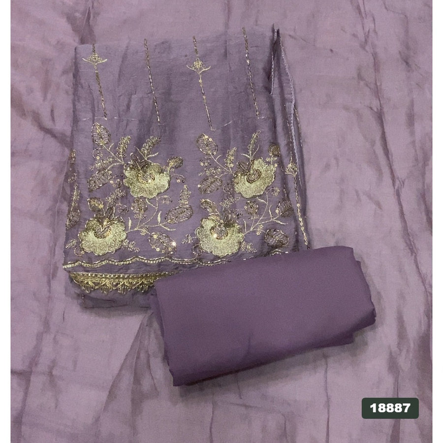 Crush Silk Embroidery Suit Set