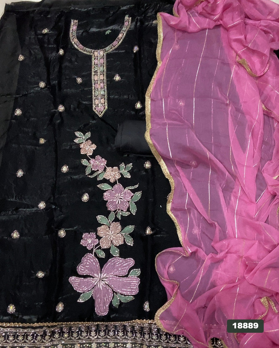 Silk Embroidery Suit Set