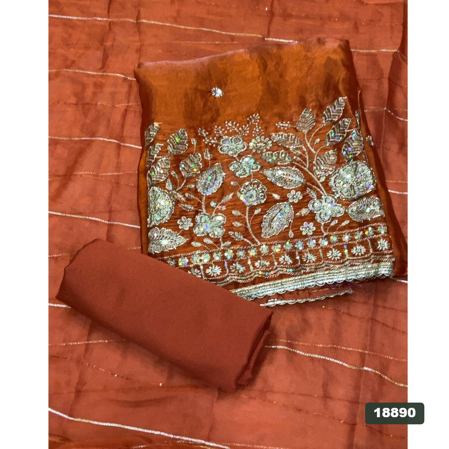 Silk Embroidery Suit Set
