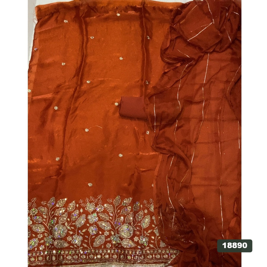 Silk Embroidery Suit Set