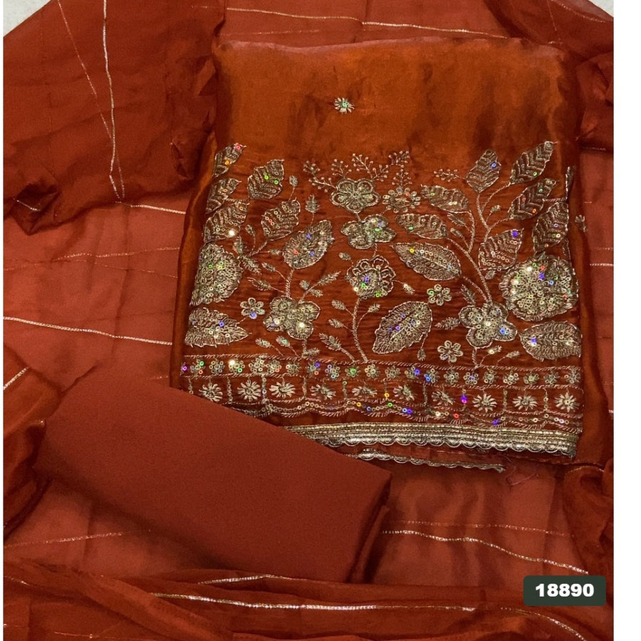 Silk Embroidery Suit Set