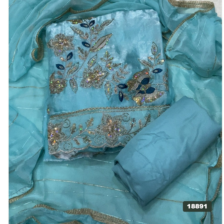 Silk Embroidery Suit Set