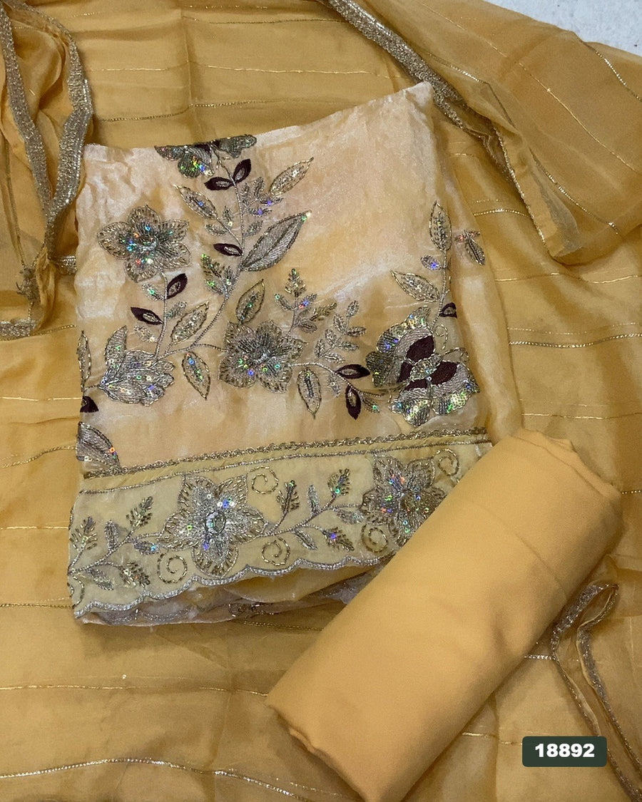 Silk Embroidery Suit Set