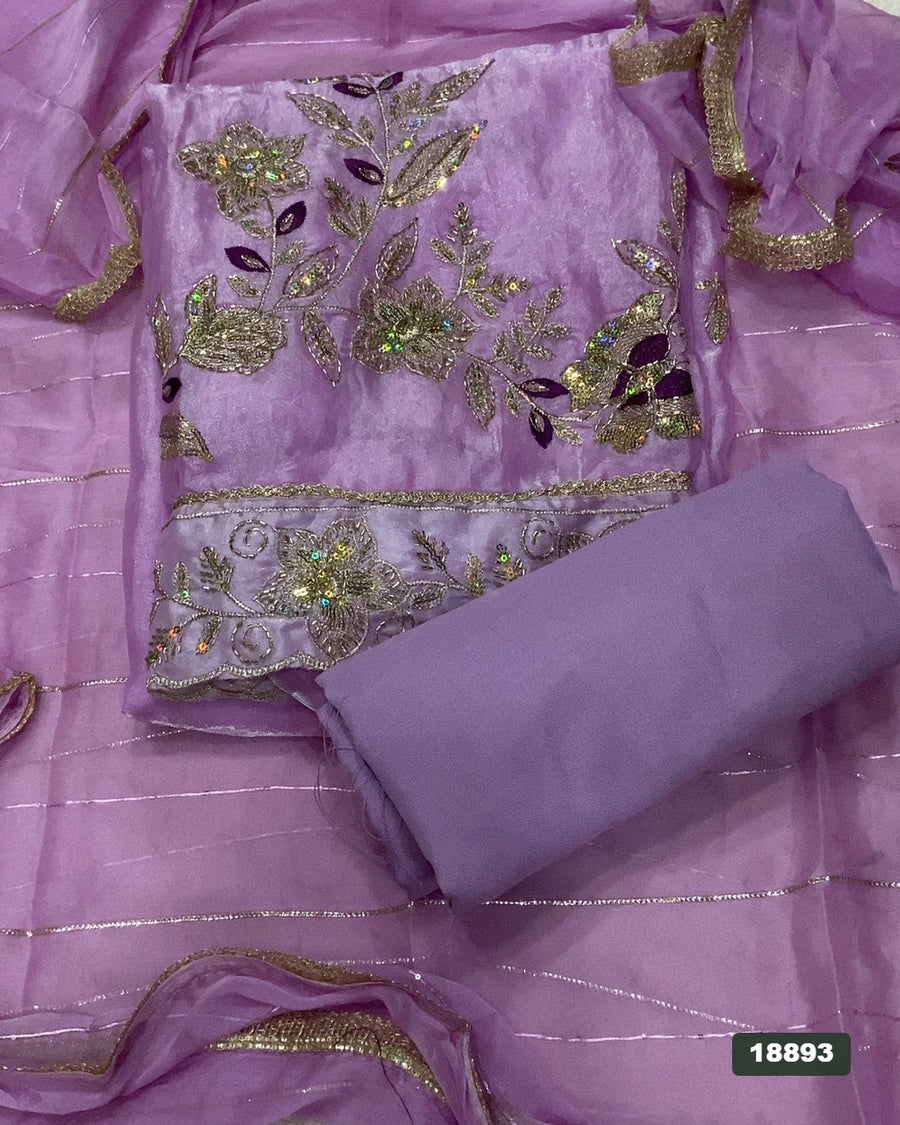 Silk Embroidery Suit Set