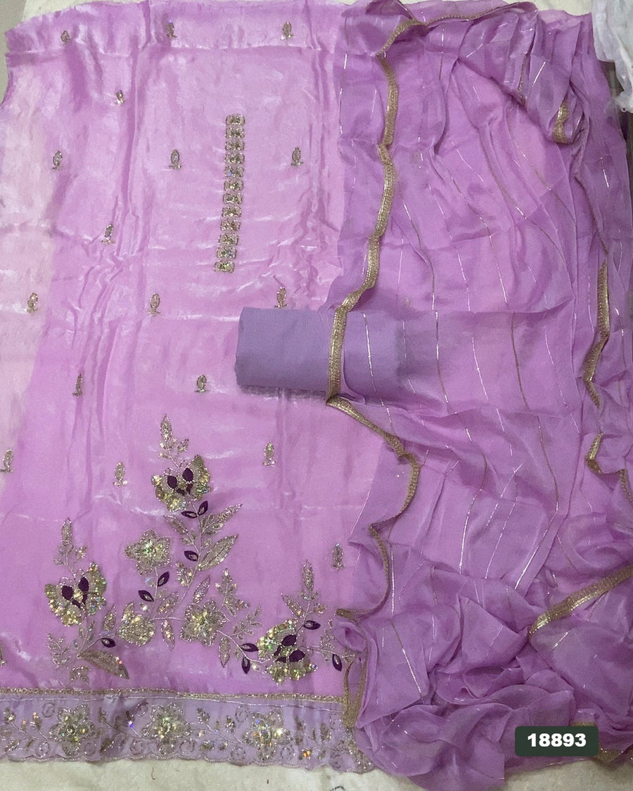 Silk Embroidery Suit Set