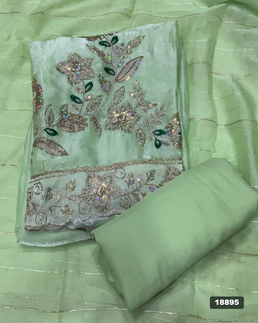 Silk Embroidery Suit Set