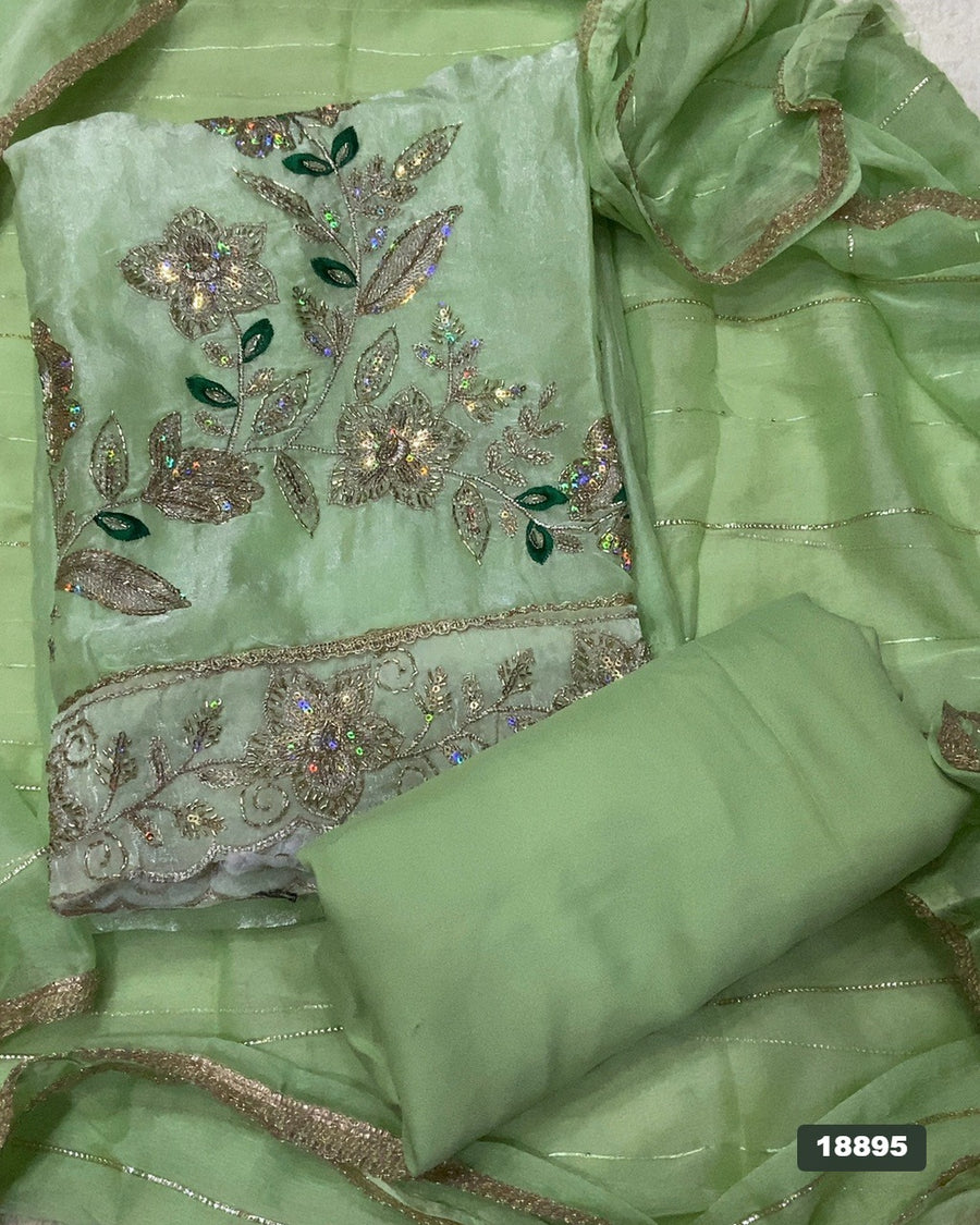 Silk Embroidery Suit Set