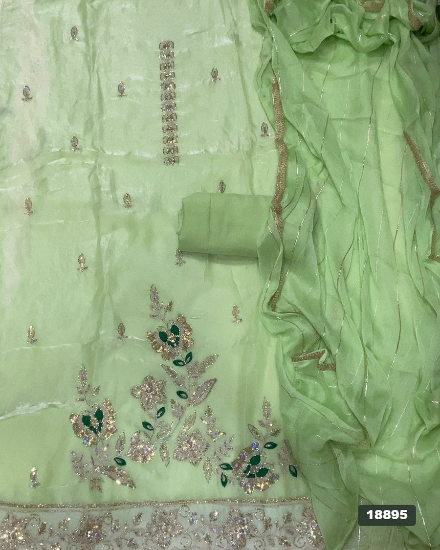 Silk Embroidery Suit Set
