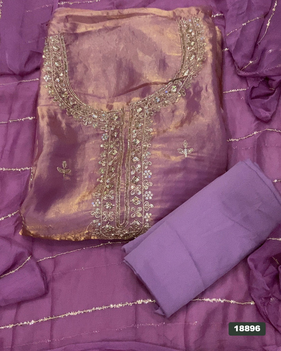 Silk Embroidery Suit Set