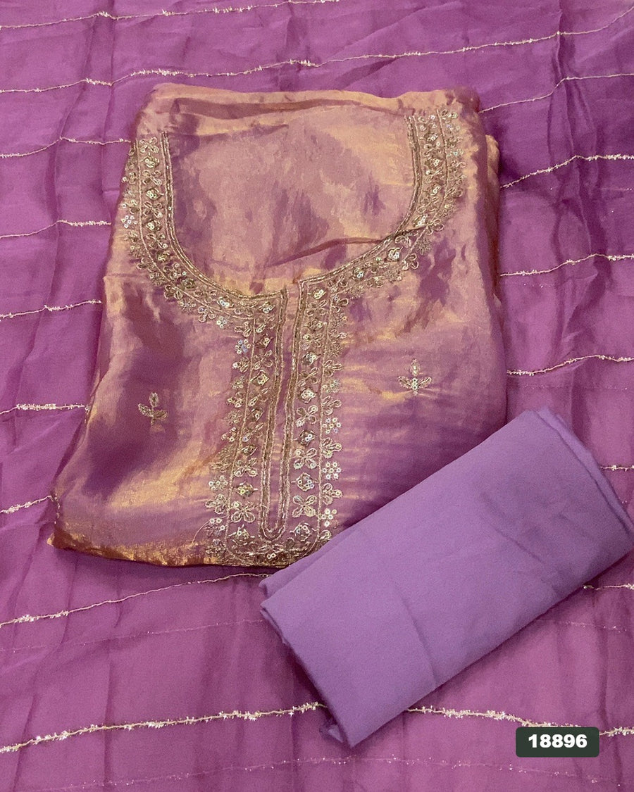 Silk Embroidery Suit Set