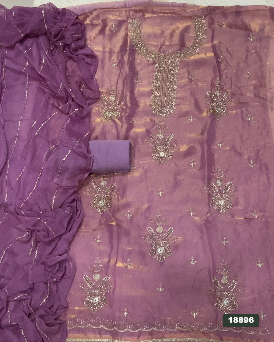 Silk Embroidery Suit Set