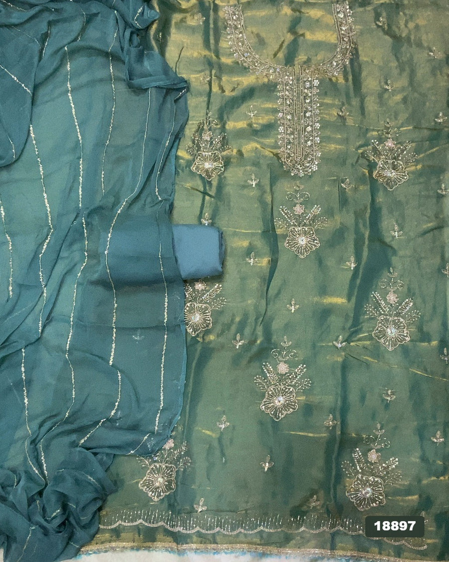 Silk Embroidery Suit Set
