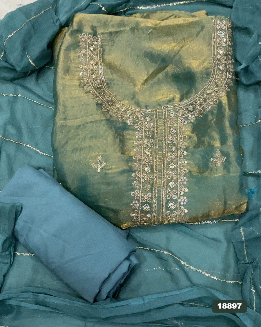 Silk Embroidery Suit Set