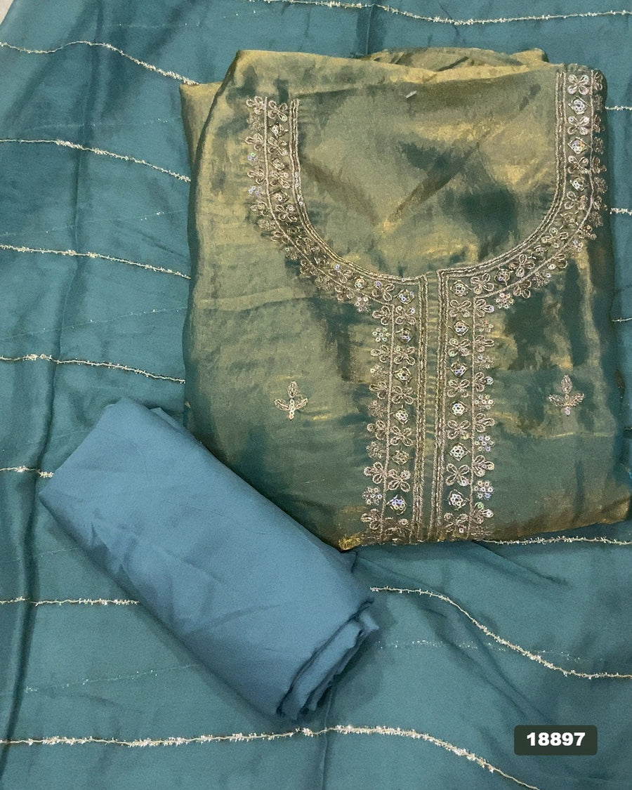 Silk Embroidery Suit Set