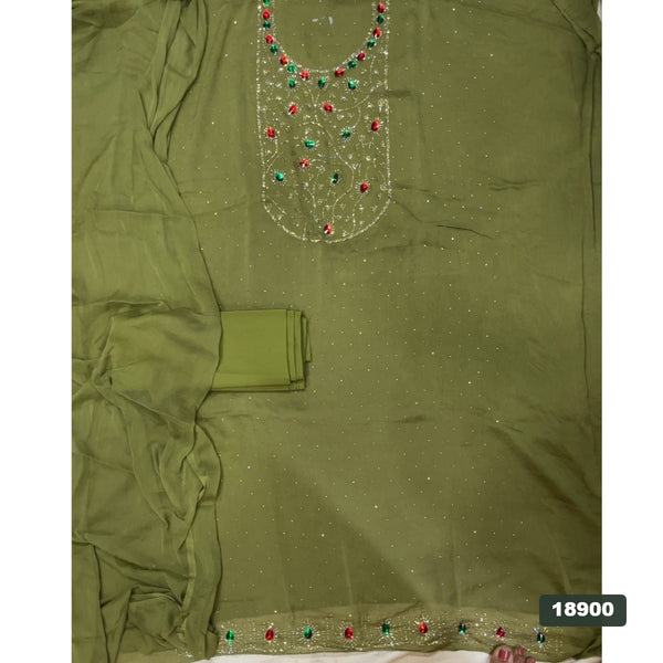 Crush Silk Embroidery Suit Set
