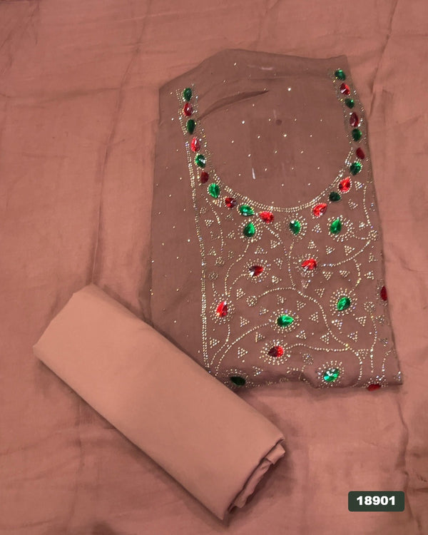 Crush Silk Embroidery Suit Set