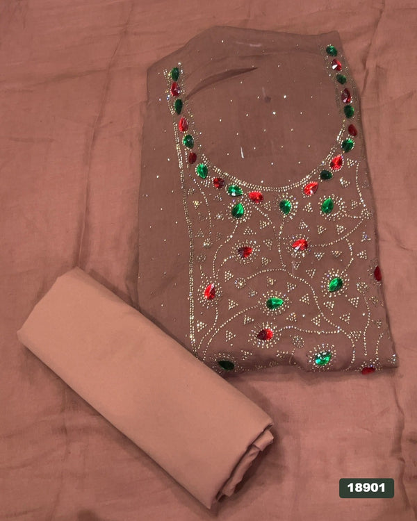 Crush Silk Embroidery Suit Set