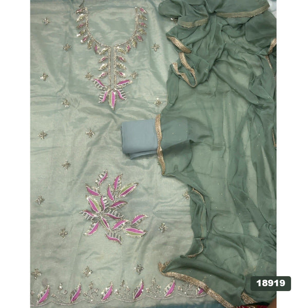 Shimmer Silk Embroidery Suit Set