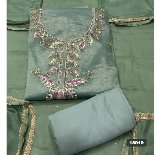 Shimmer Silk Embroidery Suit Set