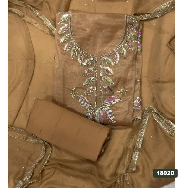 Shimmer Silk Embroidery Suit Set