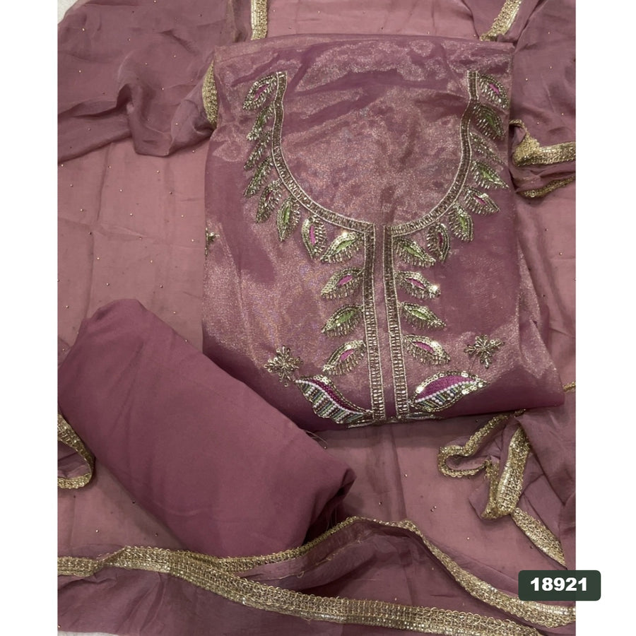 Shimmer Silk Embroidery Suit Set