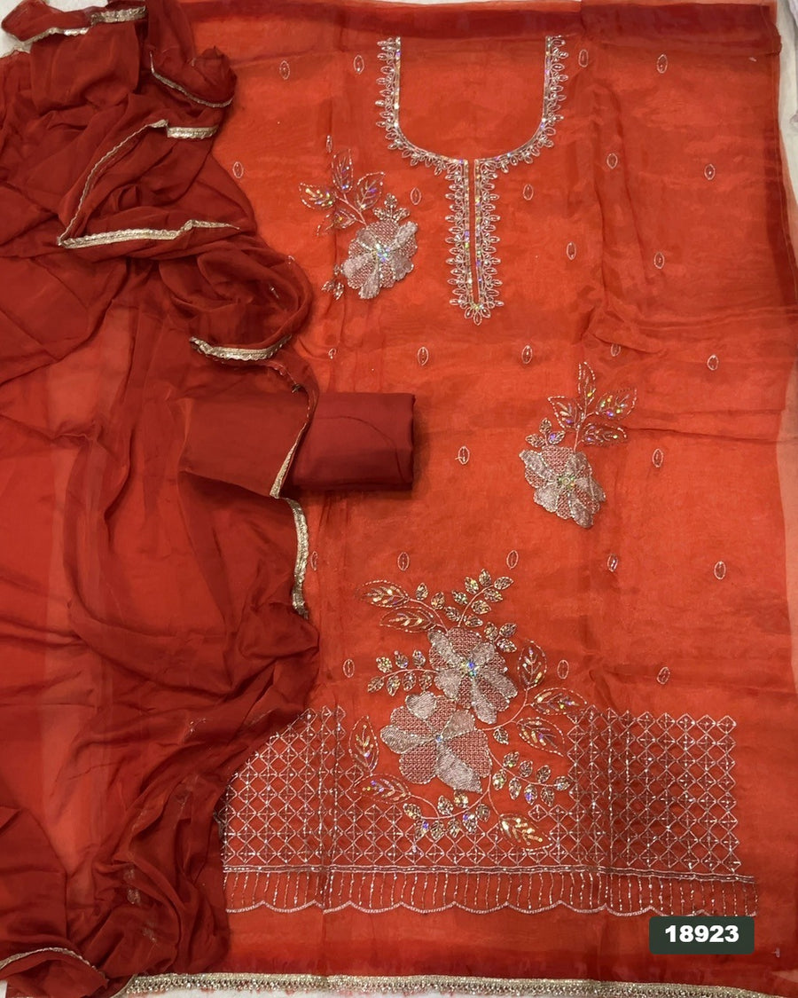Silk Embroidery Suit Set
