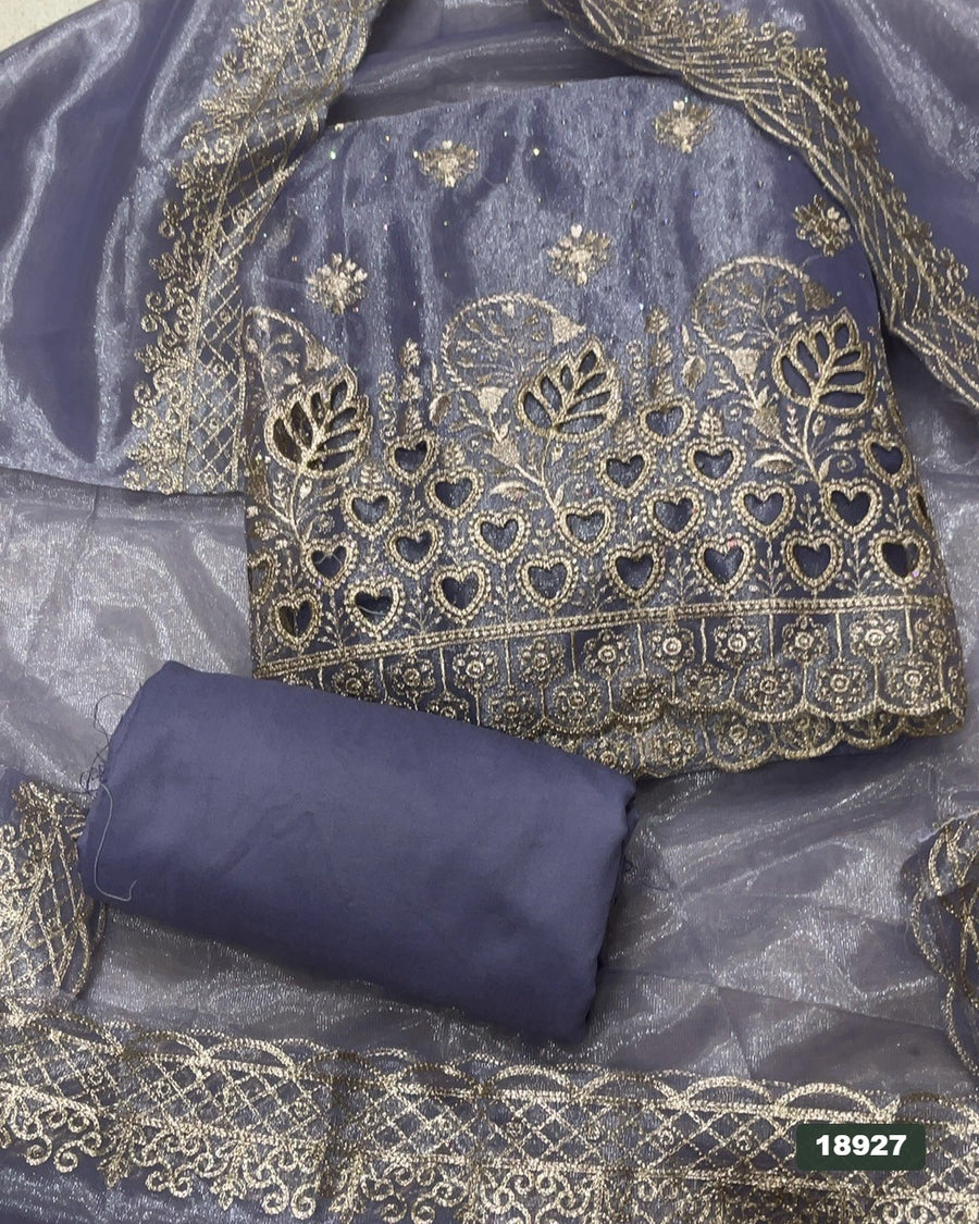 Silk Embroidery Suit Set