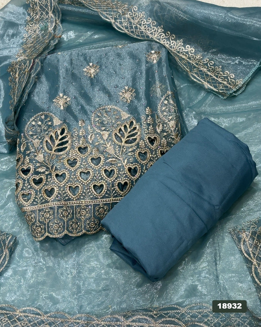Silk Embroidery Suit Set