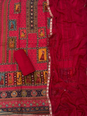 Traditional Festive Organza Silk Suit Set with Heavy Cutdana Work - Yanchi
