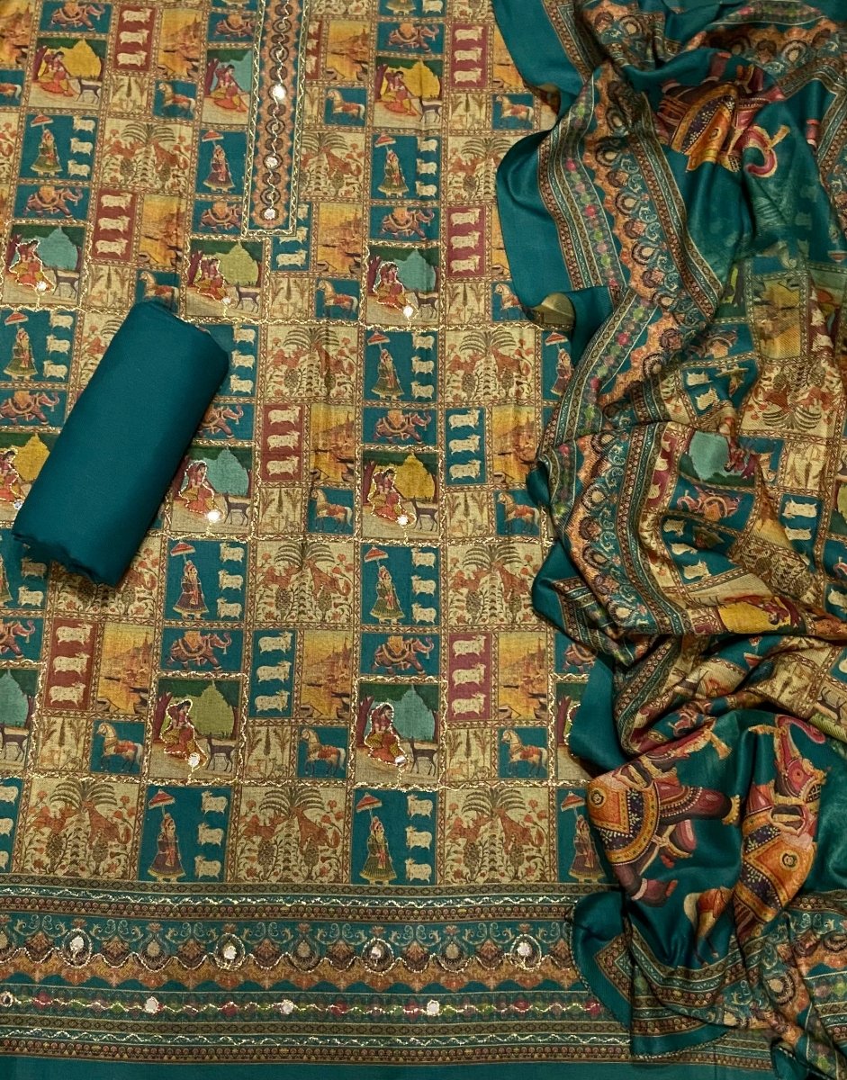 Winter Alpine Suit Set with Aari Work - Yanchi