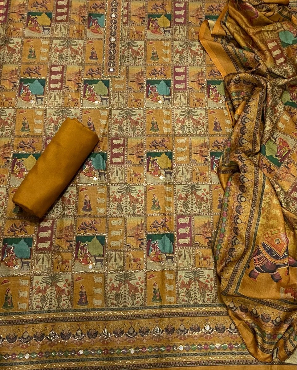 Winter Alpine Suit Set with Aari Work - Yanchi