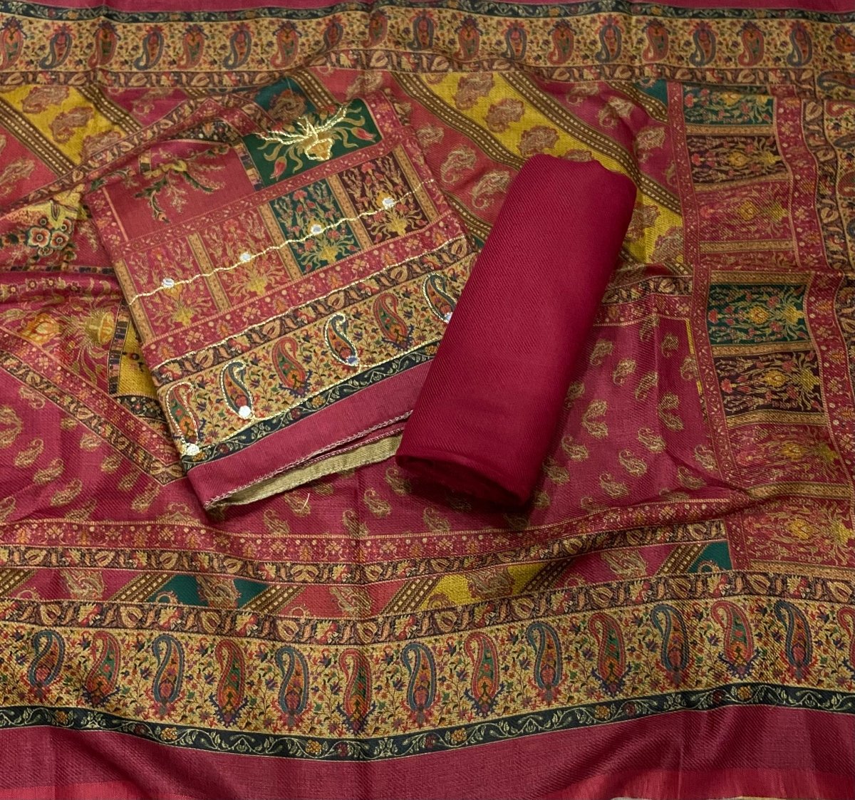 Winter Alpine Suit Set with Aari Work - Yanchi