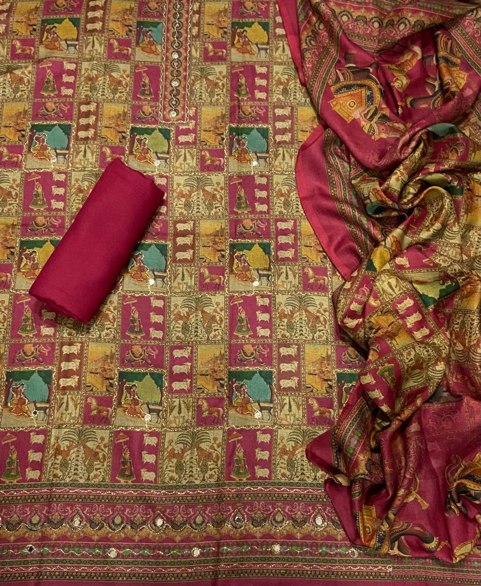 Winter Alpine Suit Set with Aari Work - Yanchi