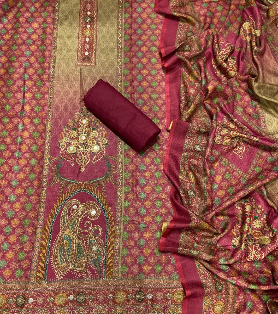 Winter Alpine Suit Set with Aari Work - Yanchi