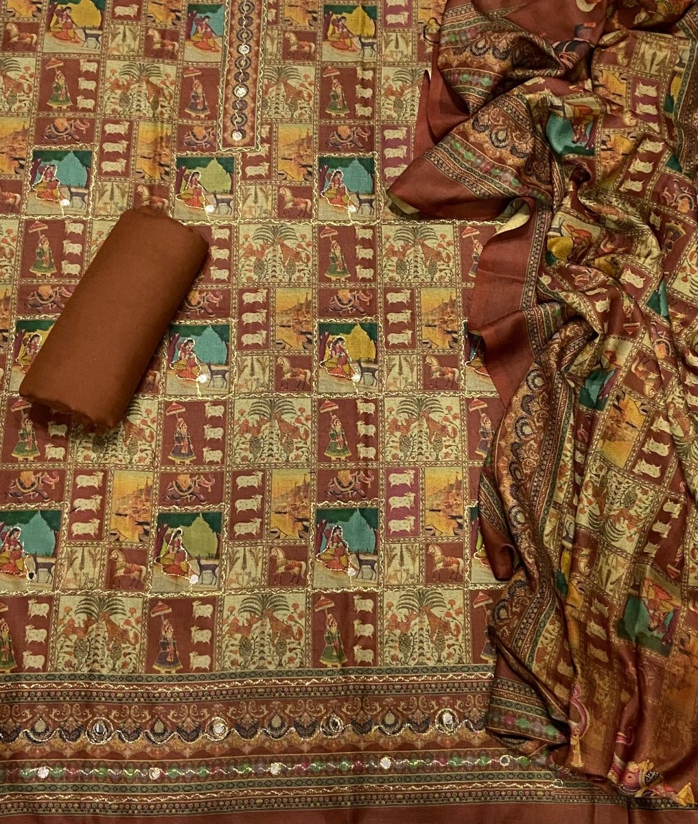 Winter Alpine Suit Set with Aari Work - Yanchi