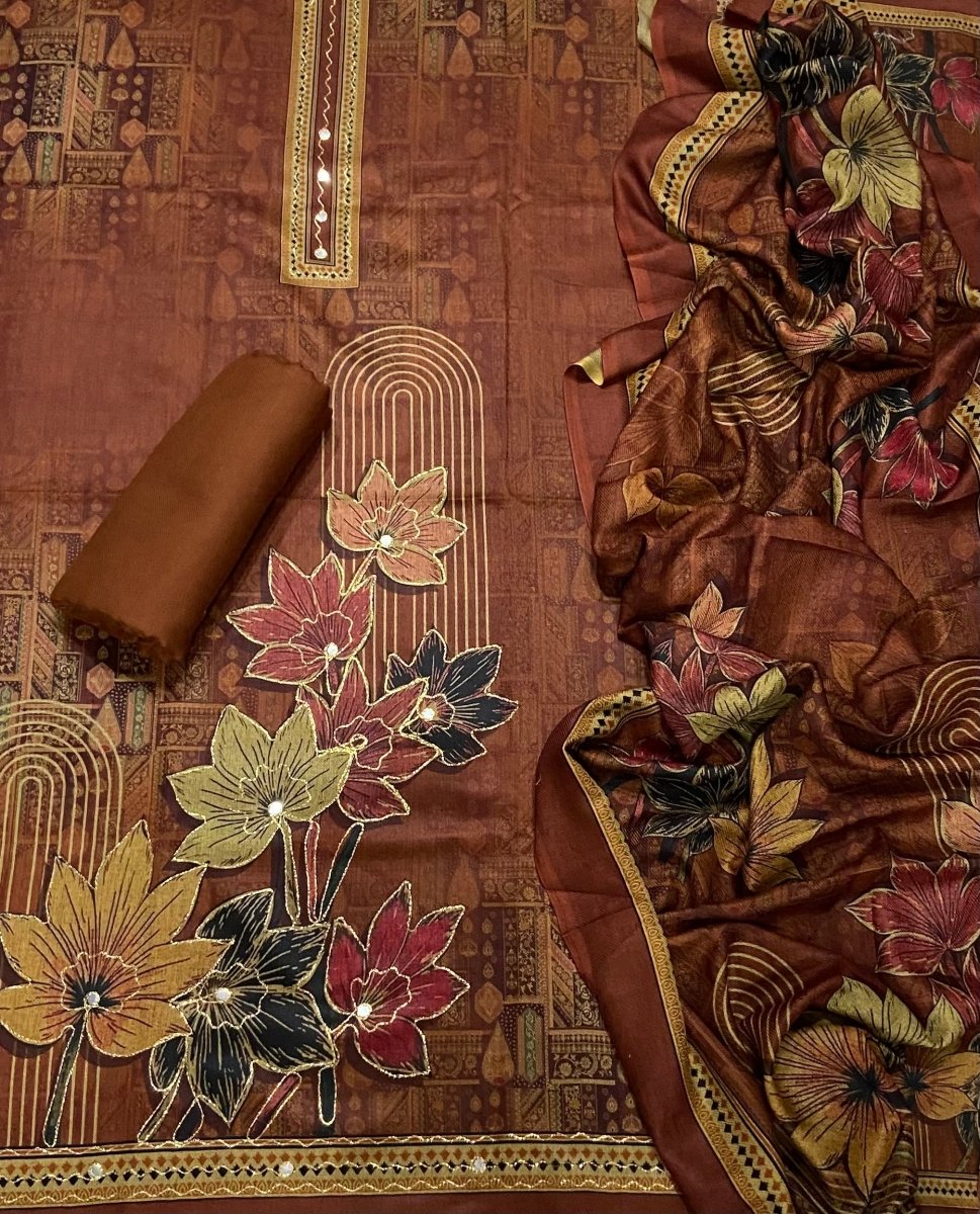 Winter Alpine Suit Set with Aari Work - Yanchi