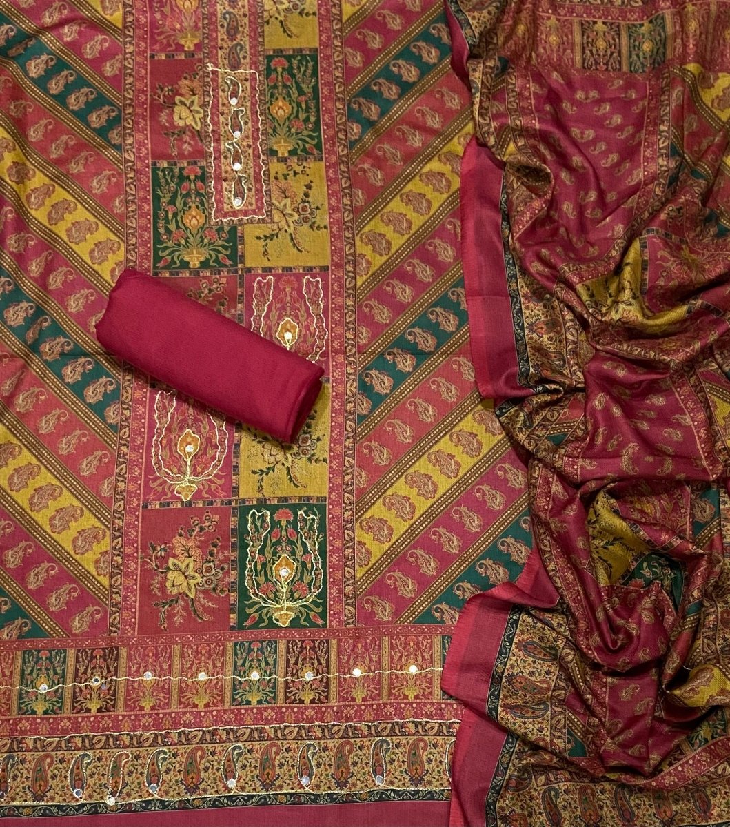 Winter Alpine Suit Set with Aari Work - Yanchi