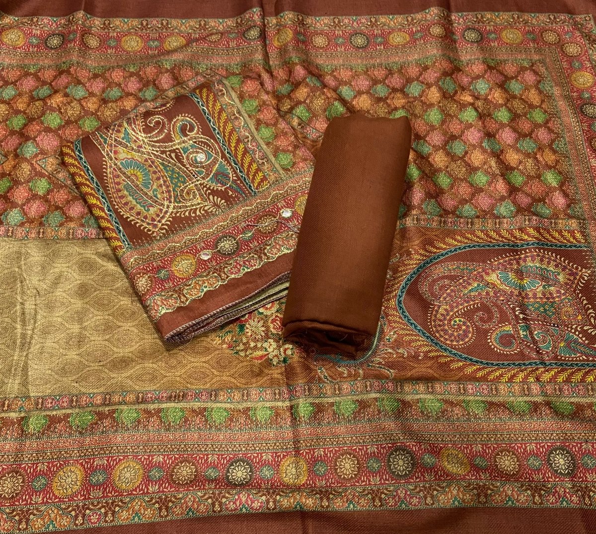 Winter Alpine Suit Set with Aari Work - Yanchi