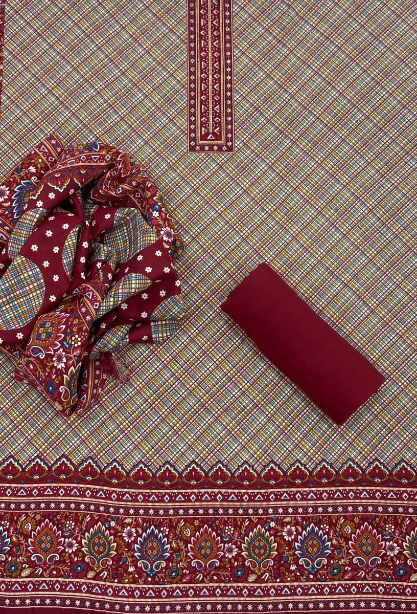 Zaira Winter Pashmina Suit Set - Yanchi
