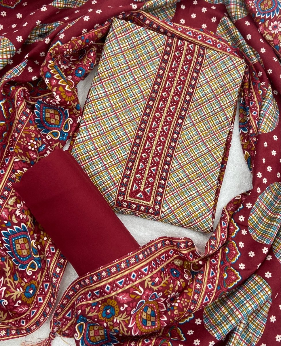 Zaira Winter Pashmina Suit Set - Yanchi